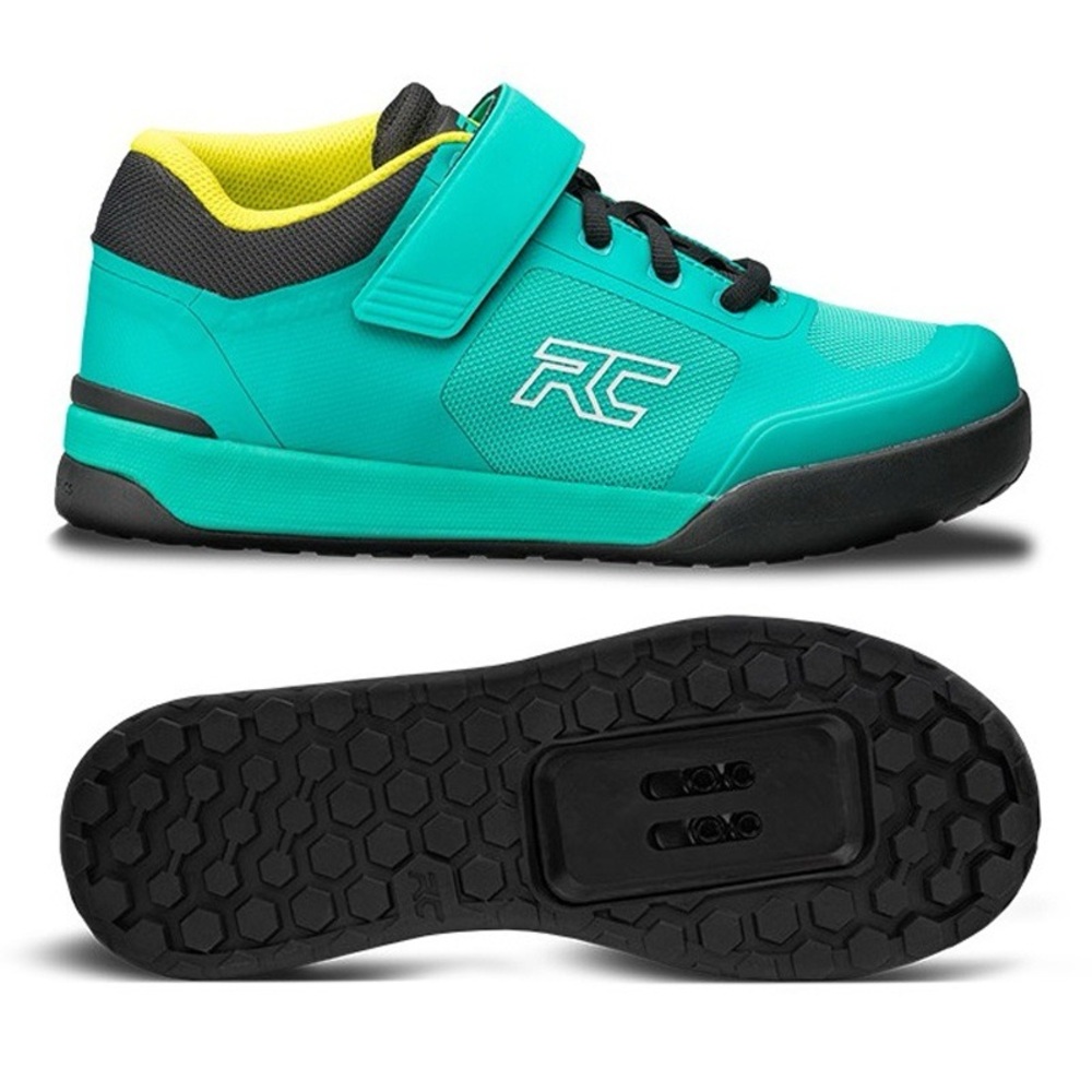 Mountain Bike Shoe - Ride Concepts Traverse Clipless - Womens - Teal-Lime size 7
